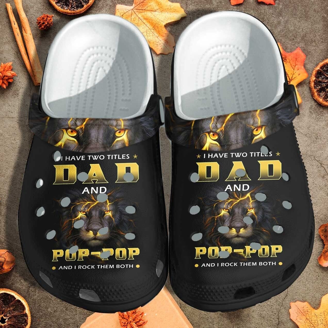 Black Lion Father Black King Crocs Clogs - Dad Honor Papa Priceless ...