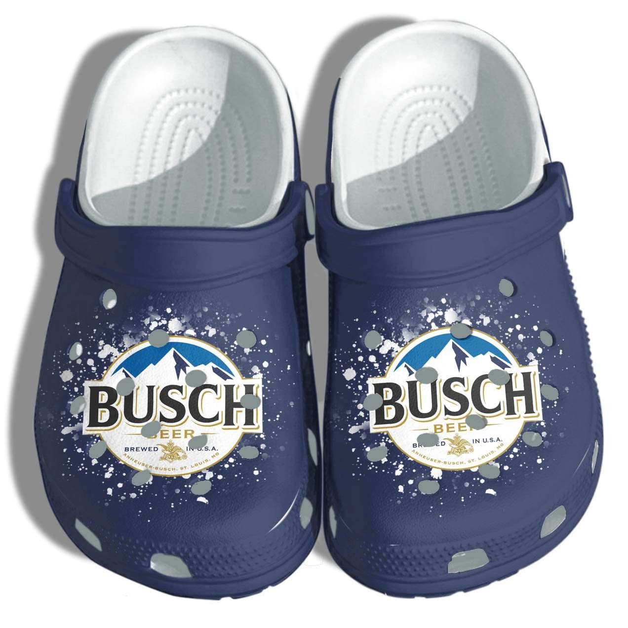 Navy Busch Beer Busch Latte Beer Lover Crocs Crocband Clog - TrendyHeat