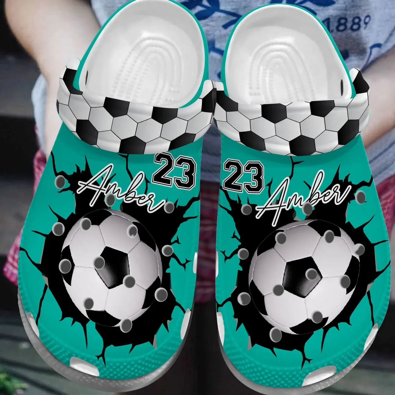 Soccer Personalize Clog Custom Crocs Fashionstyle Comfortable For Women ...