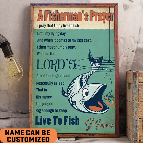 A Fisherman's Prayer Poster Christian Wall Art Gift For Fisherman, Fishing Out Lover, God Believer