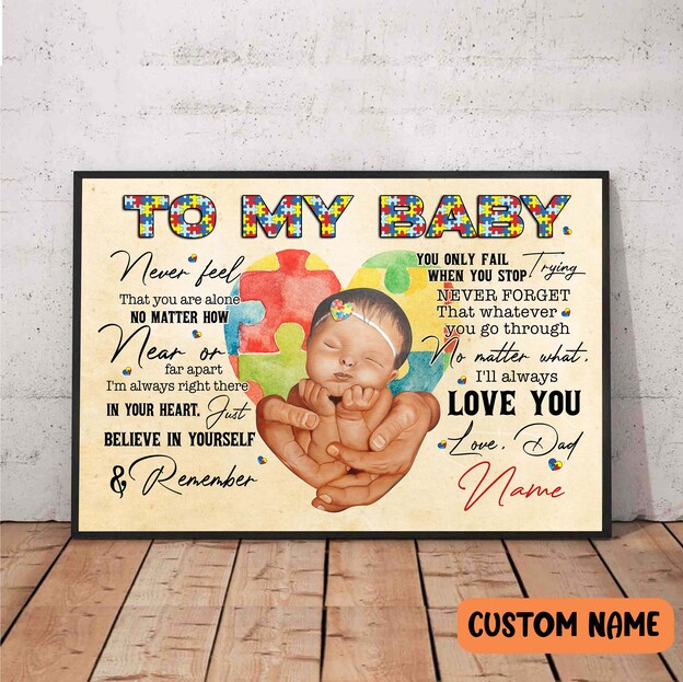 Autism Awareness Letter Poster From Support Father Make Autism Son Stronger