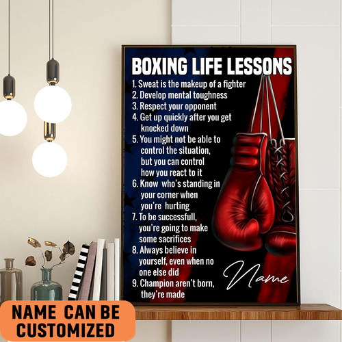 boxing life lessons personalized poster inspirational wall art ccdyp