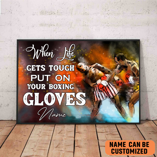 boxing when life gets tough art poster wall art decor ideal gift for son vbspb