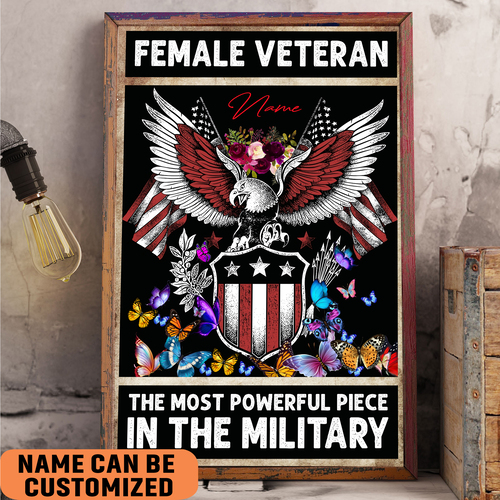 female veteran poster the most powerful piece in the military vintage wall art p98zd