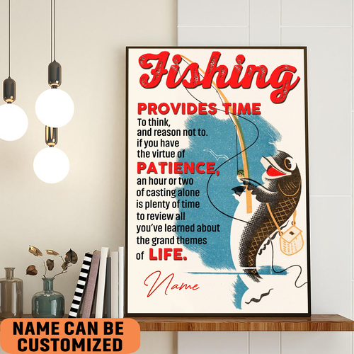 fishing provides time to think poster fishing men lake life lover gift k43c9