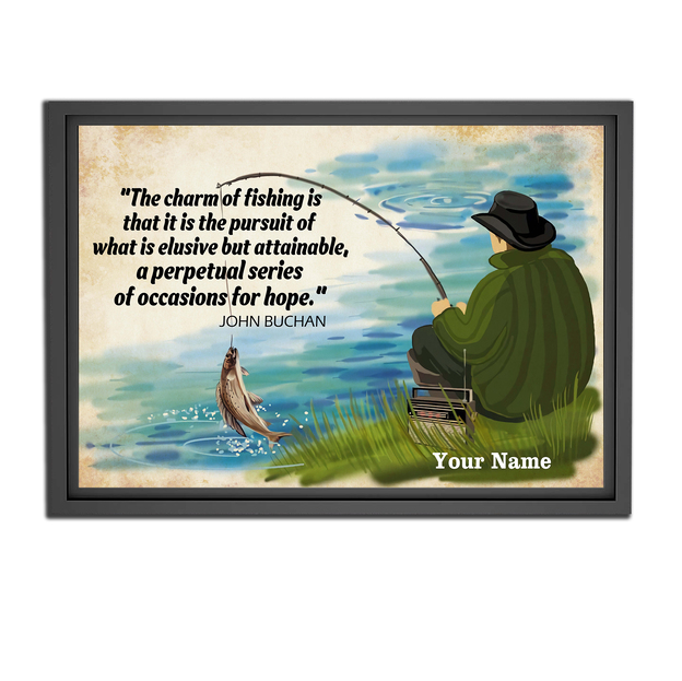 Fishing Quote Poster by John Buchan, The Charm Of Fishing Wall Art Home Decor Customized 1 fishing quote poster by john buchan the charm of fishing wall art home decor customized e2yp1