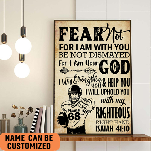 football poster fear not for i am with you be not dismayed poster wall art decor pkizw