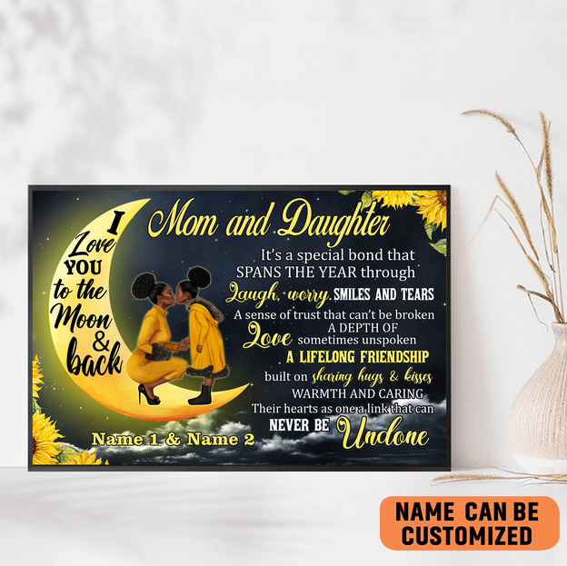 Mom And Daughter Special Bond Landscape Poster Mother's Day Gift