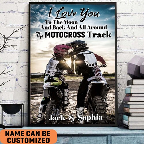 motocross couple poster gift for motocross riders motorcycle bikers couple fssct