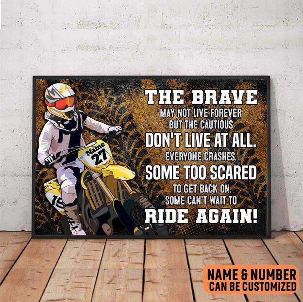 Motocross Poster - Personalized Wall Art Gift for Motocross Rider Dirt Bike Lover Biker