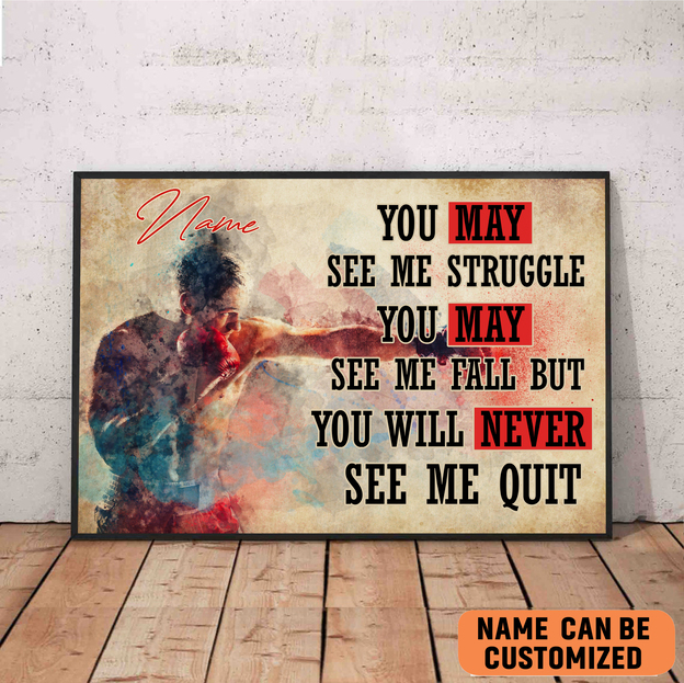 never quit boxing poster boxing training room decor gift for son dad