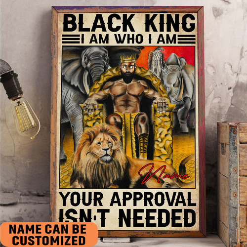 personalized african american king wall art black king poster inspiratonal gift ml98p