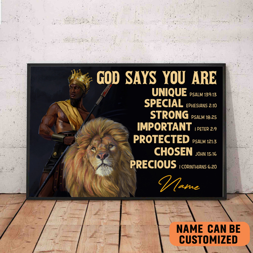 personalized african american wall art god say black king are poster 6jr5a