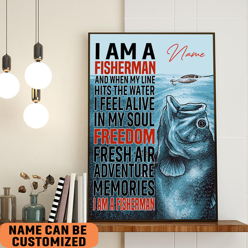 personalized fishing i am a fisherman poster gift idea for fishing dad lover ekyci