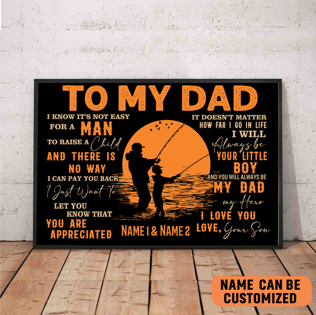 personalized fishing poster to my dad poster gift to dad on fathers day family art decor vtyw2