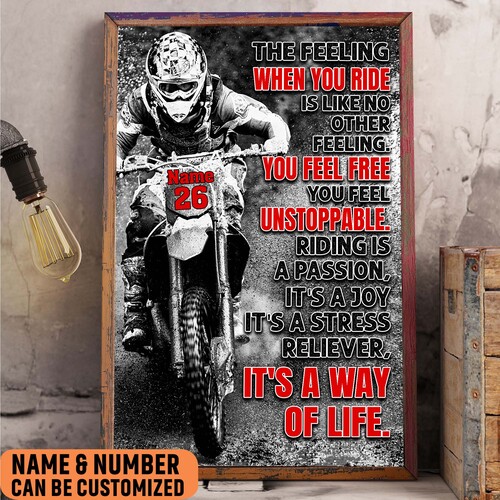 personalized the feeling when you ride motocross poster gift for motocross rider