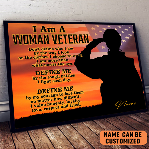 pround of female veteran by choice poster gift for memories independence day home decor llr4o