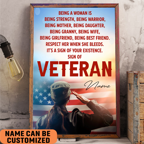 Sing Of Veteran Poster Army Soldiers Female Warrior Wall Art Woman's Cave Home Decorate
