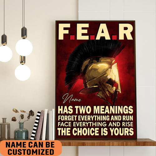 spartan fear meanings the choice is yours poster inspirationalwall art for warrior fighter gkfqp