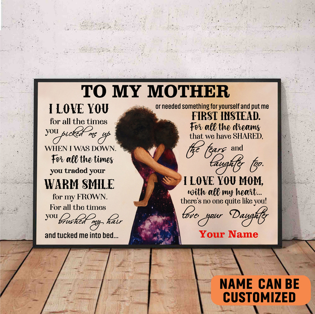 to my mom poster to my mother poster black mom birthday gift for mom chorf