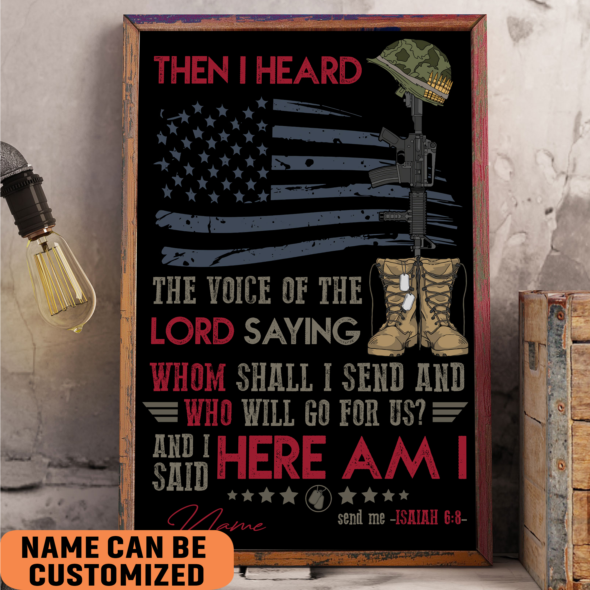 Veteran Boots Poster I Heard Here Am I Vintage Wall Art Independence Decor 1 veteran boots poster i heard here am i vintage wall art independence decor wyoq0