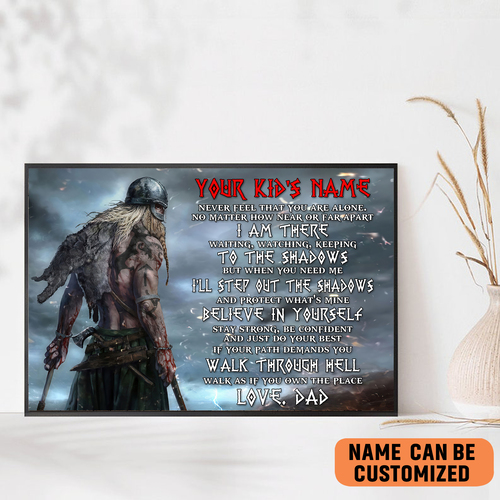 Viking Fighter Warrior To My Son Never Feel That You Are Alone Unframed Poster Personalized 1 viking fighter warrior to my son never feel that you are alone unframed poster personalized ysmhq